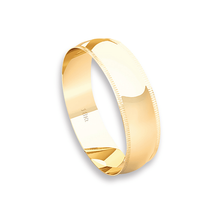 Argolla Matrimonio de Oro Amarillo 18kt Inglés Alejandrina de 5,0mm 3