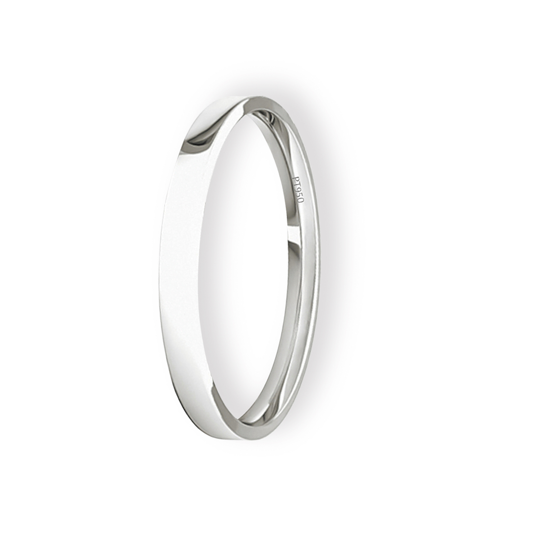 Argolla Matrimonio Ilusión de Platino Tubo Ergofit Siena de 2,0mm 1