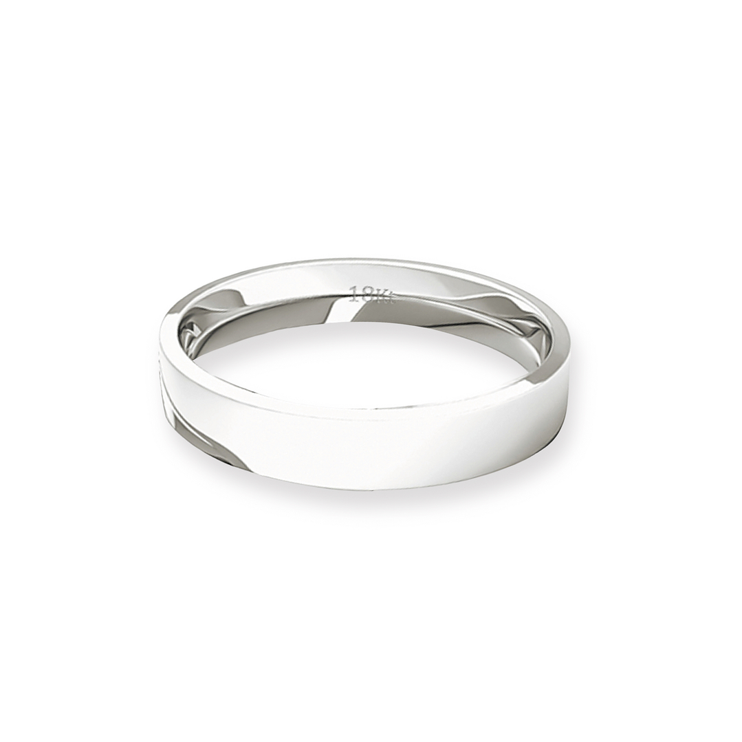 Argolla Matrimonio de Oro Blanco Tubo ErgoFit Portus de 3,5mm 2