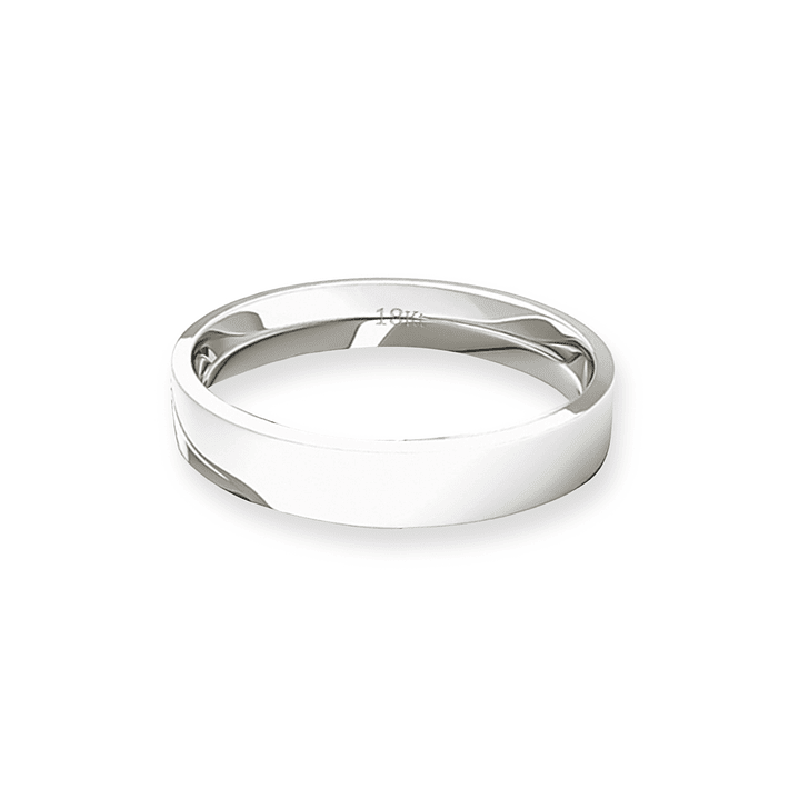 Argolla Matrimonio de Oro Blanco Tubo ErgoFit Portus de 3,5mm 2