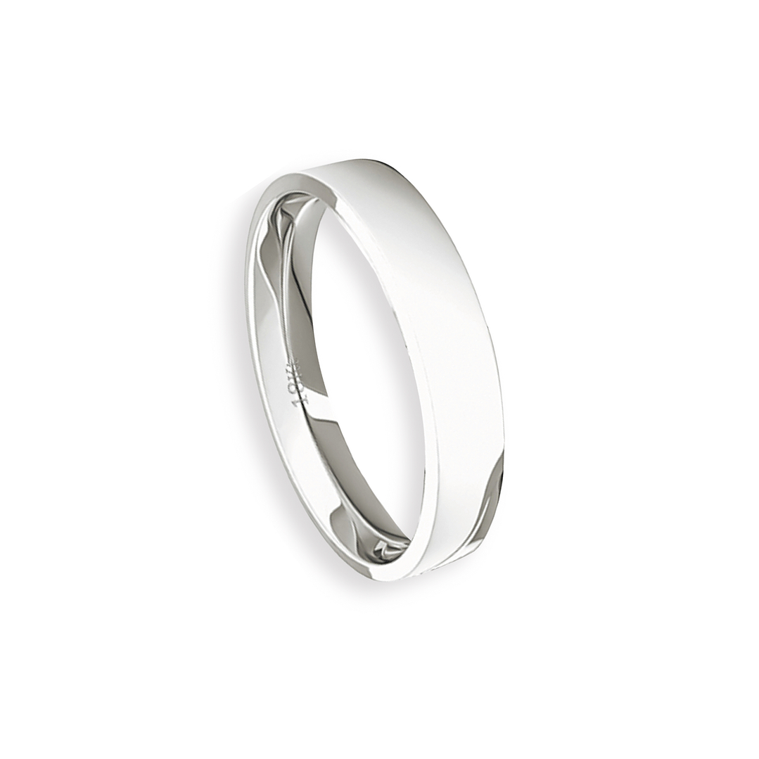 Argolla Matrimonio de Oro Blanco Tubo ErgoFit Portus de 3,5mm 3