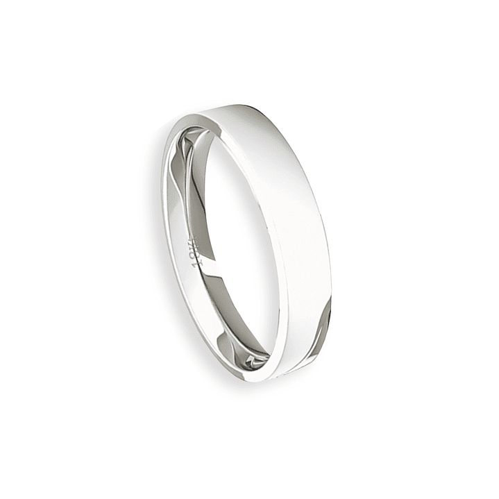 Argolla Matrimonio de Oro Blanco Tubo ErgoFit Portus de 3,5mm 3