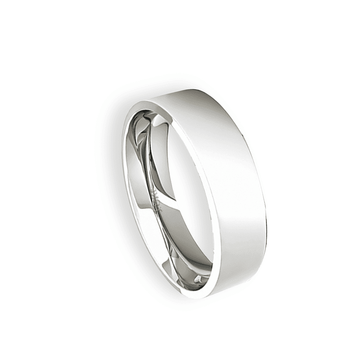 Argolla Matrimonio de Oro Blanco 18kt Tubo ErgoFit Sagres de 5,0mm 3