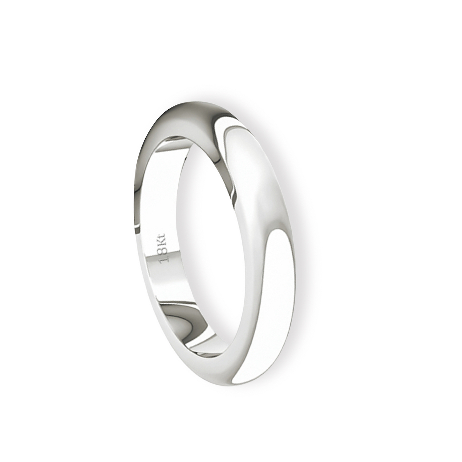 Argolla Matrimonio de Oro Blanco 18kt Inglés Padua 3,0mm 3