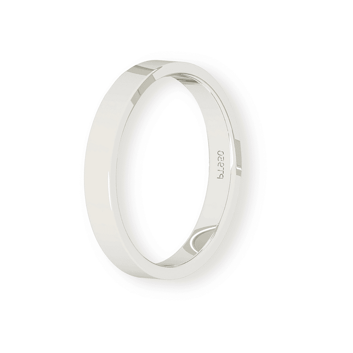 Argolla Matrimonio de Platino Tubo Ferrada de 3,5mm 1