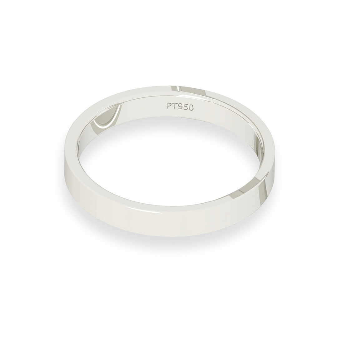 Argolla Matrimonio de Platino Tubo Ferrada de 3,5mm 2