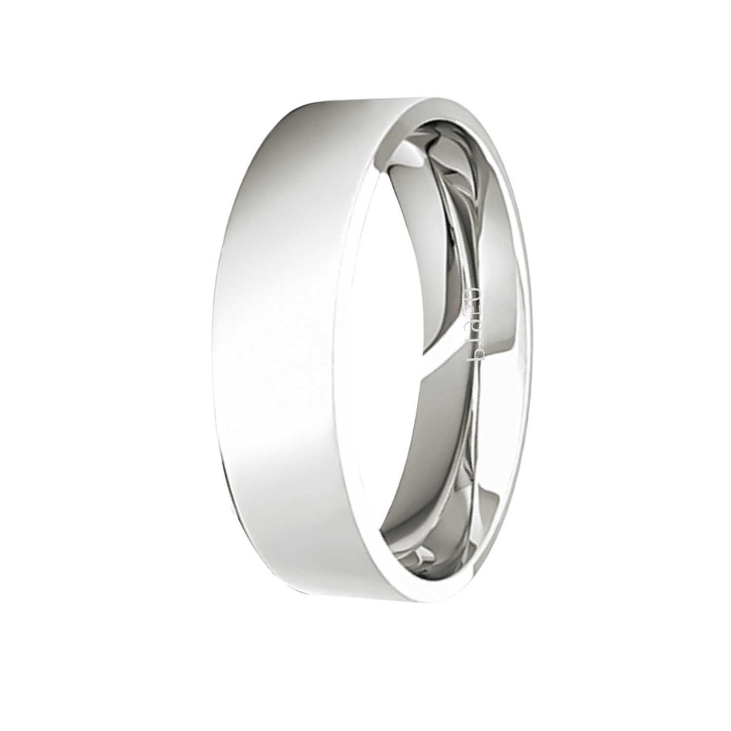 Argolla Matrimonio de Platino Modelo Tubo Sagres de 5,0mm 1