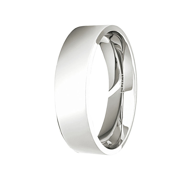 Argolla Matrimonio de Platino Modelo Tubo Sagres de 5,0mm 1