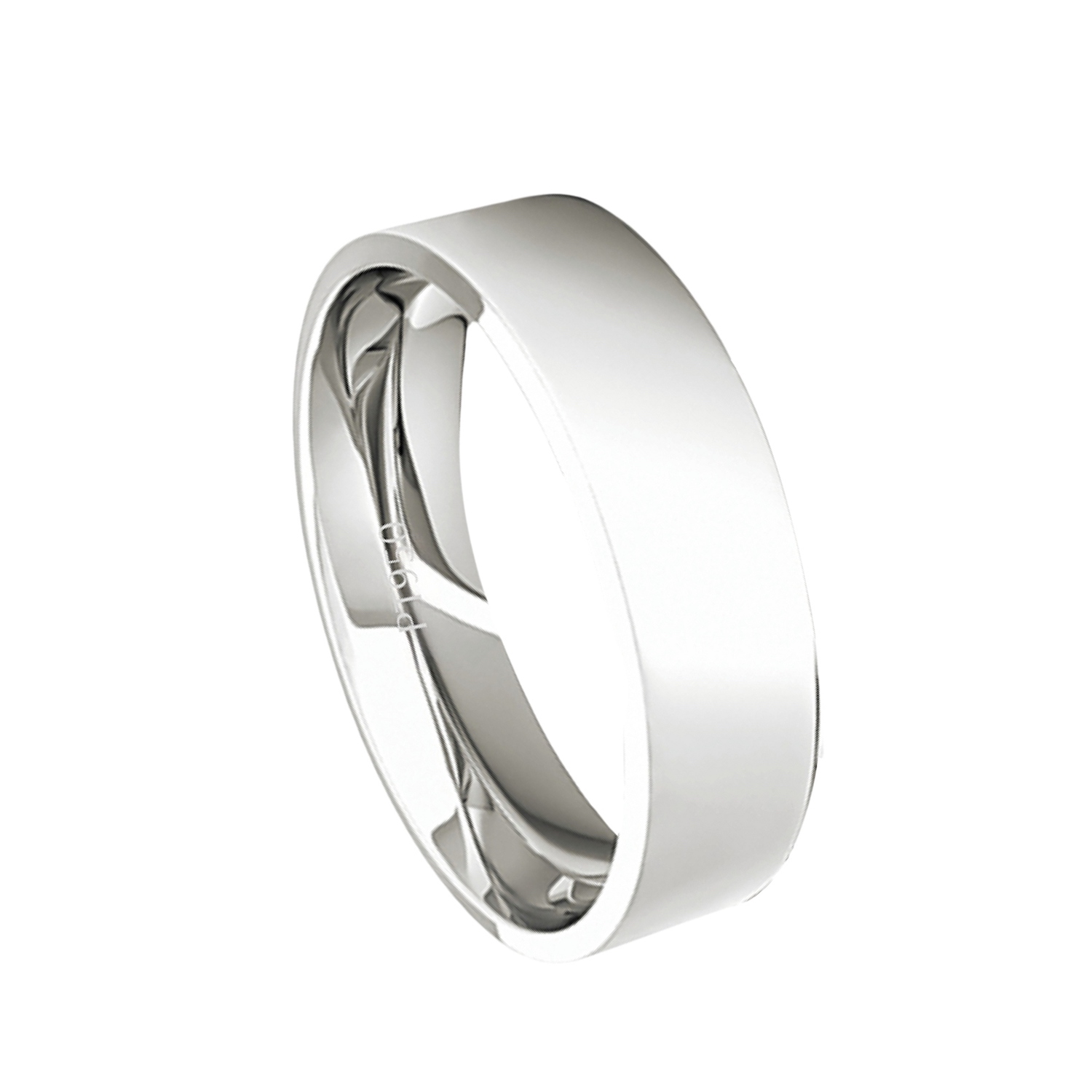 Argolla Matrimonio de Platino Modelo Tubo Sagres de 5,0mm 3