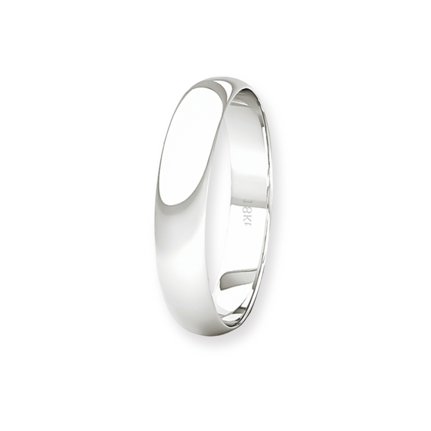 Argolla Matrimonio de Oro Blanco 18kt Inglés Rodas de 3,5mm 1