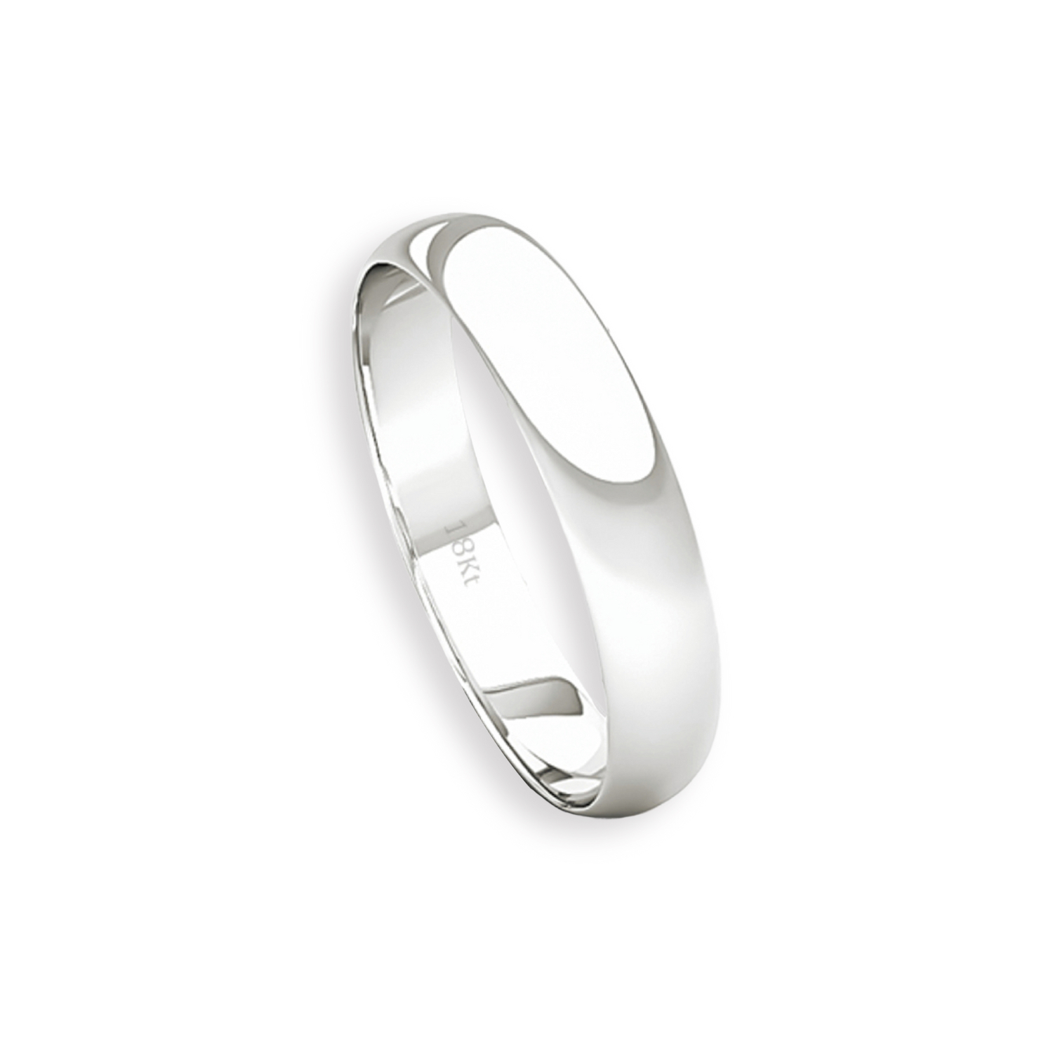 Argolla Matrimonio de Oro Blanco 18kt Inglés Rodas de 3,5mm 3