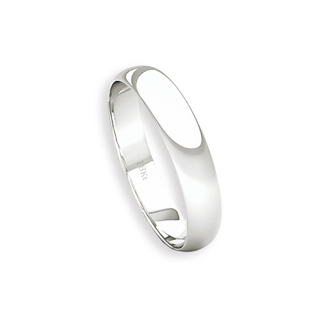 Argolla Matrimonio de Oro Blanco 18kt Inglés Rodas de 3,5mm 3