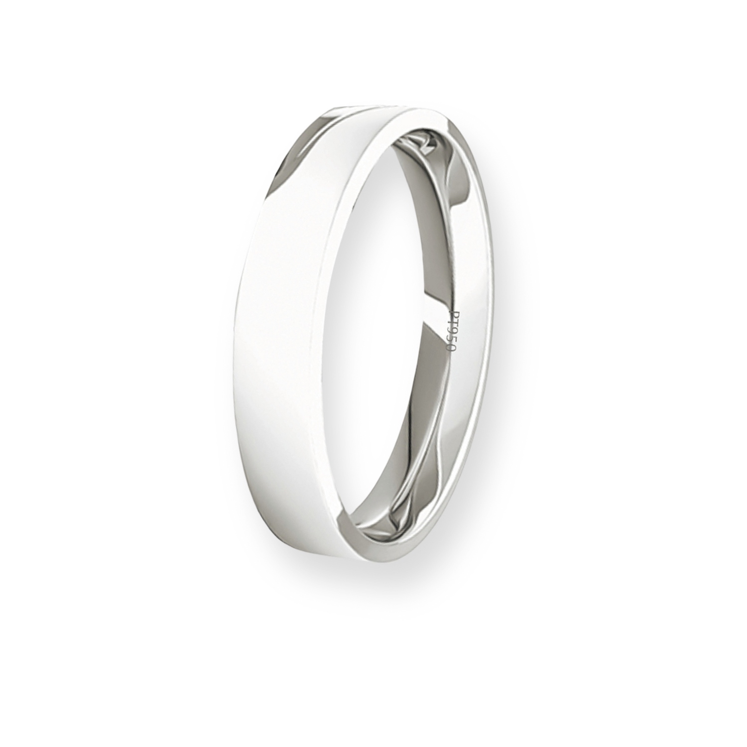 Argolla Matrimonio de Platino Modelo Tubo ErgoFit Portus de 3,5mm 1