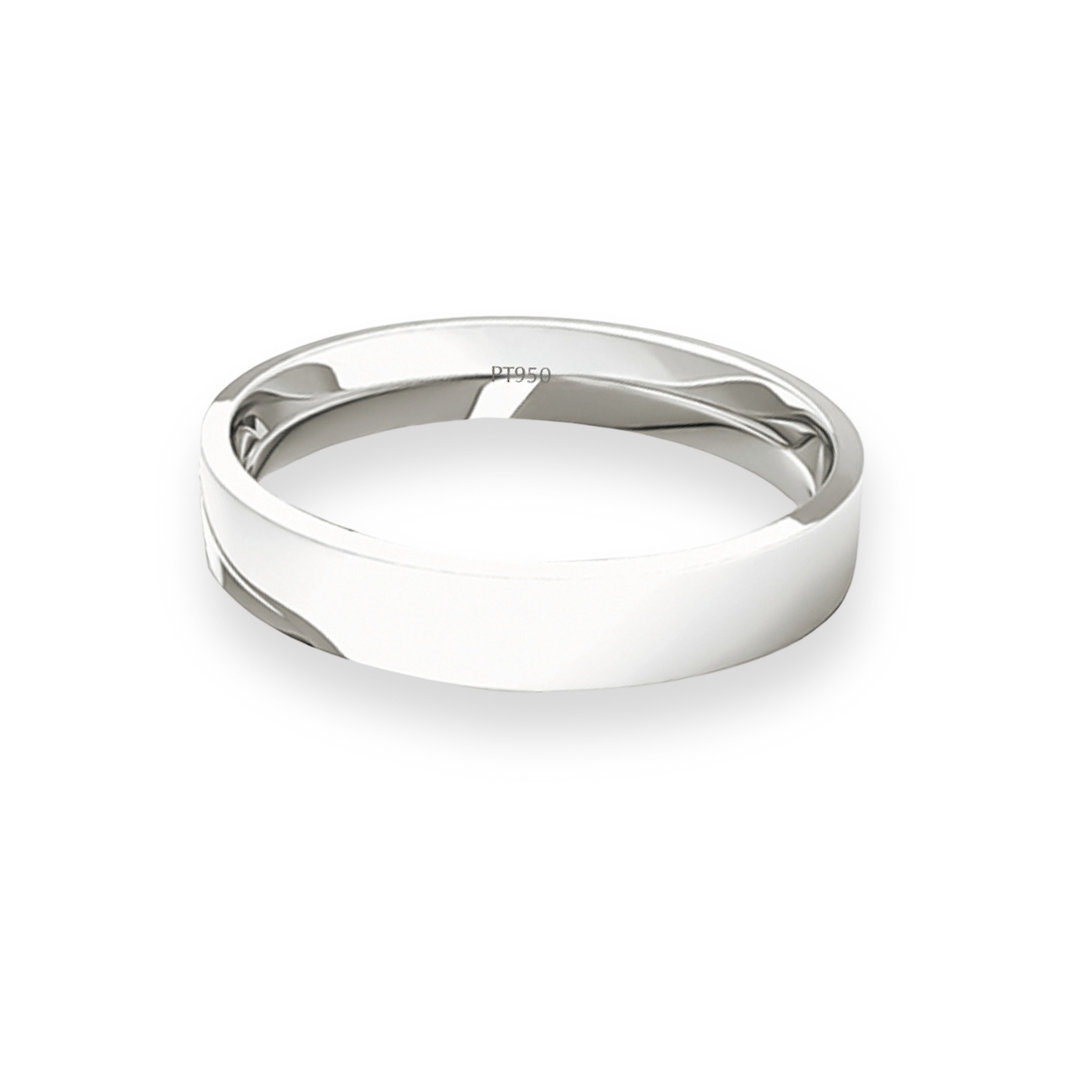 Argolla Matrimonio de Platino Modelo Tubo ErgoFit Portus de 3,5mm 2