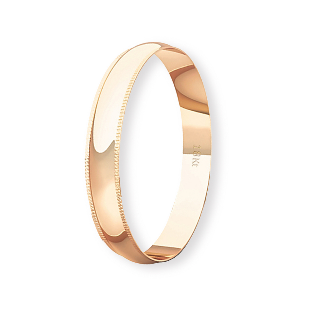 Argolla Matrimonio de Oro Miel 18kt Inglés Alejandrina de 3,0mm 1