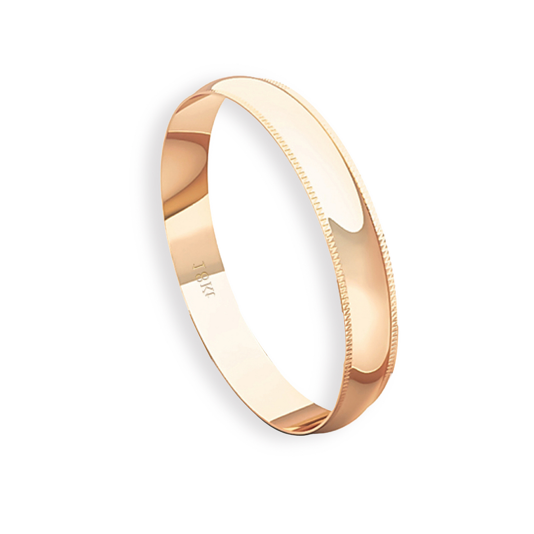 Argolla Matrimonio de Oro Miel 18kt Inglés Alejandrina de 3,0mm 3