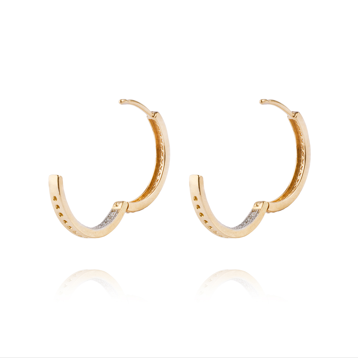 Aros de Oro 18kt Argollas con Circonita Riel 3