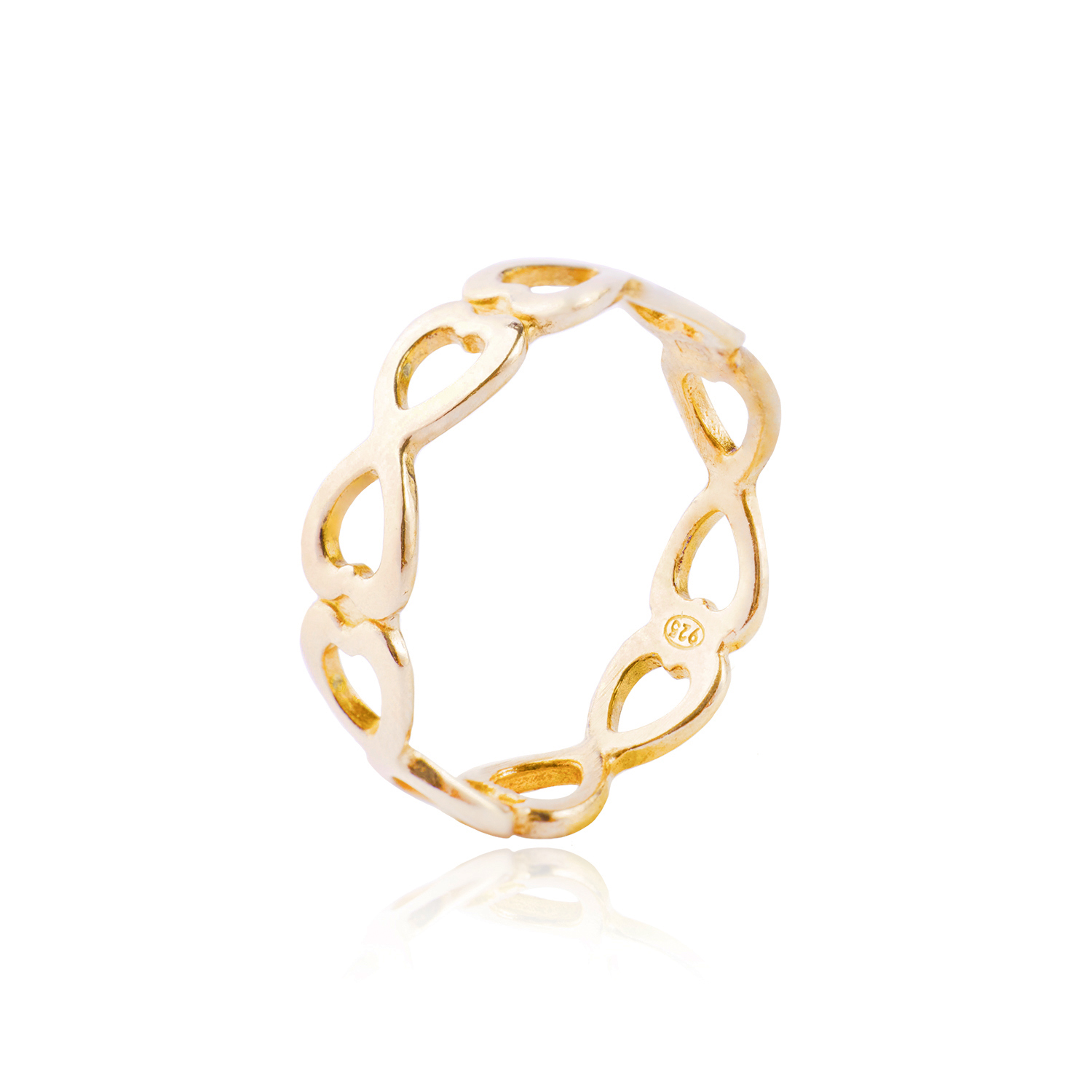 Anillo de Plata Esterlina 925 Antifaz Revestido en Oro 18kt 1