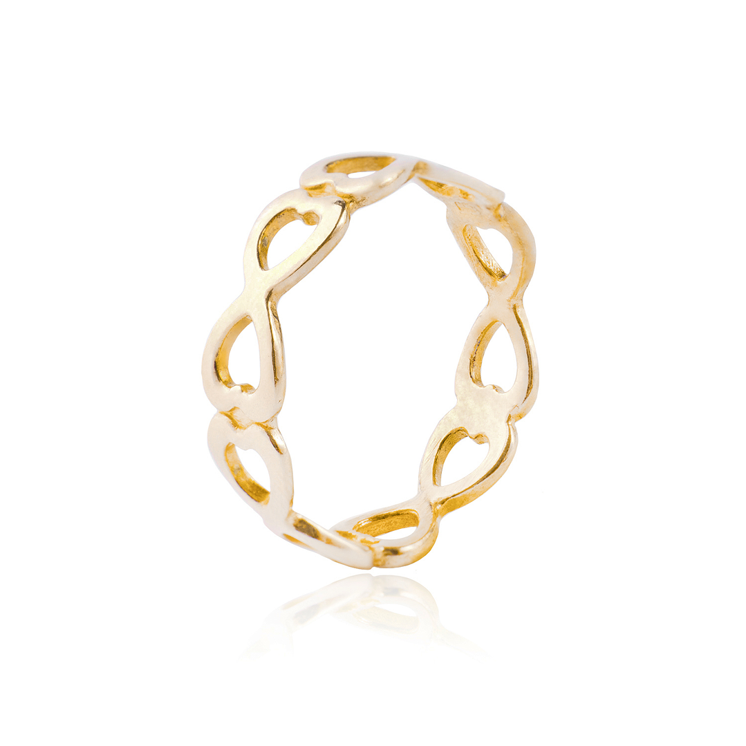 Anillo de Plata Esterlina 925 Antifaz Revestido en Oro 18kt 3