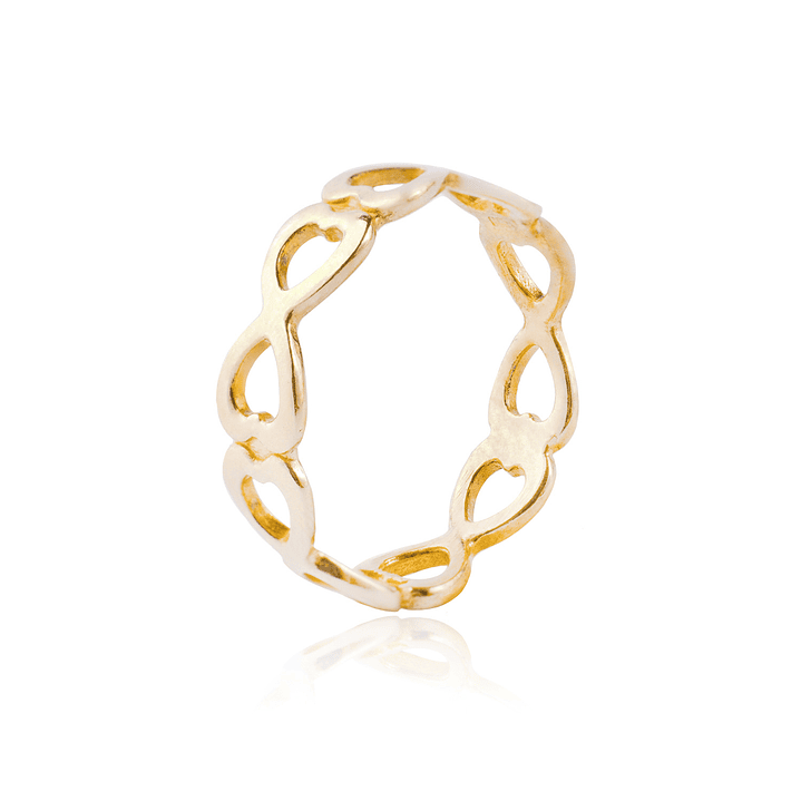 Anillo de Plata Esterlina 925 Antifaz Revestido en Oro 18kt 3