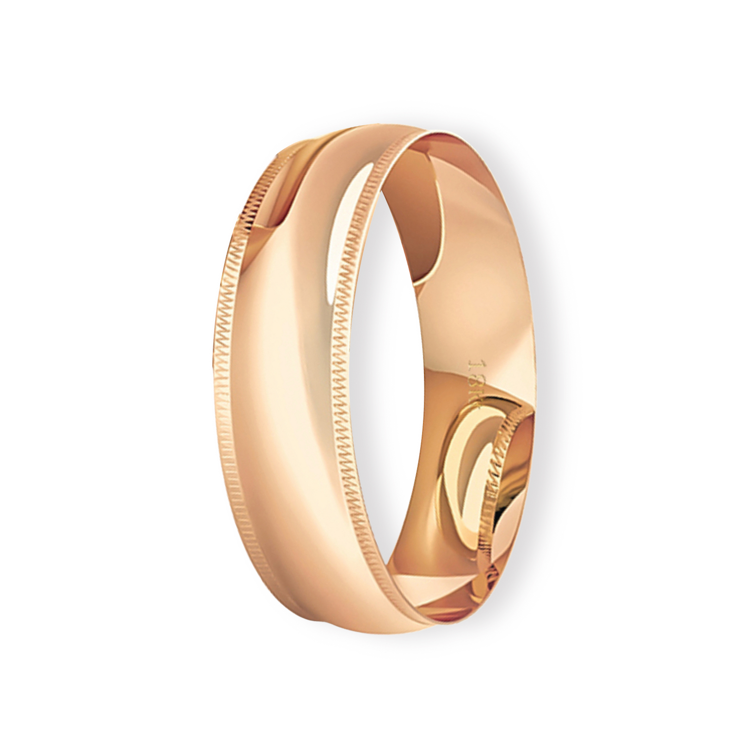 Argolla Matrimonio de Oro Miel 18kt Inglés Alejandrina de 5,0mm 1