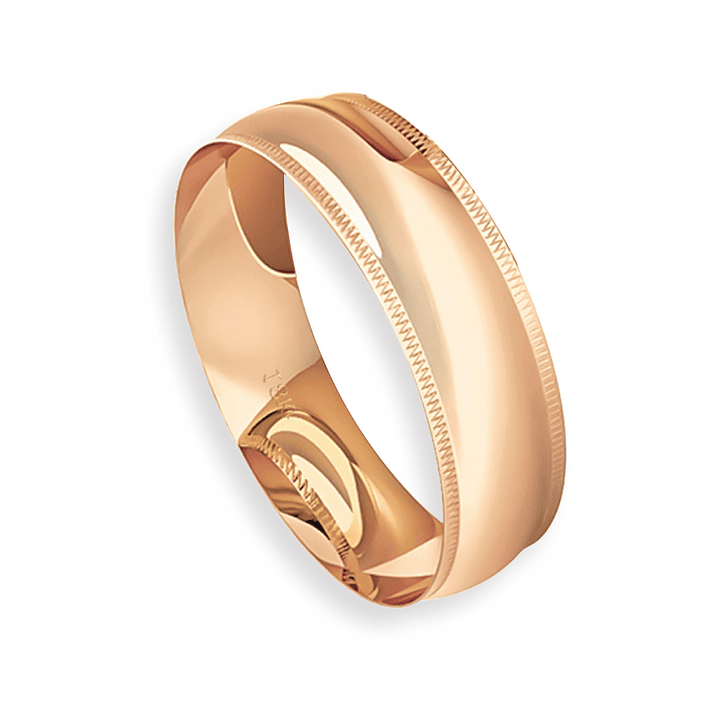 Argolla Matrimonio de Oro Miel 18kt Inglés Alejandrina de 5,0mm 3