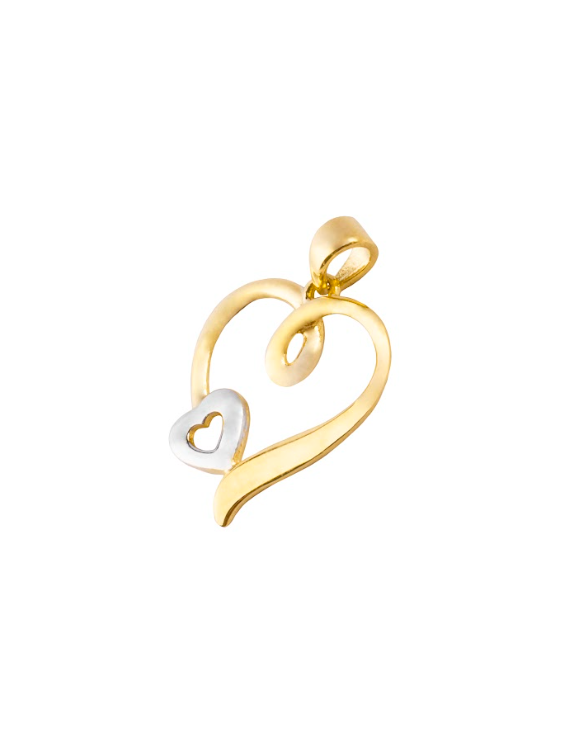 Colgantes de Oro 18kt Modelo Corazón Grande y Chico 1