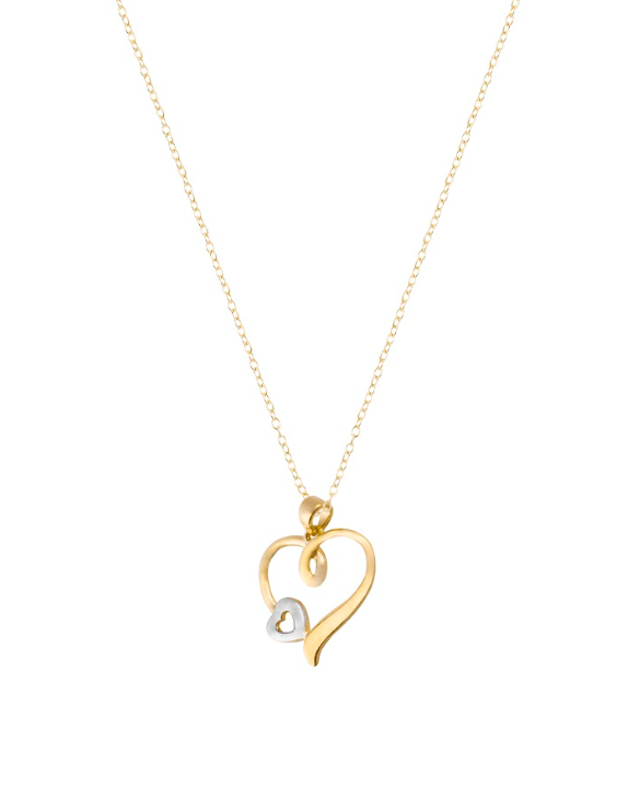 Colgantes de Oro 18kt Modelo Corazón Grande y Chico 2