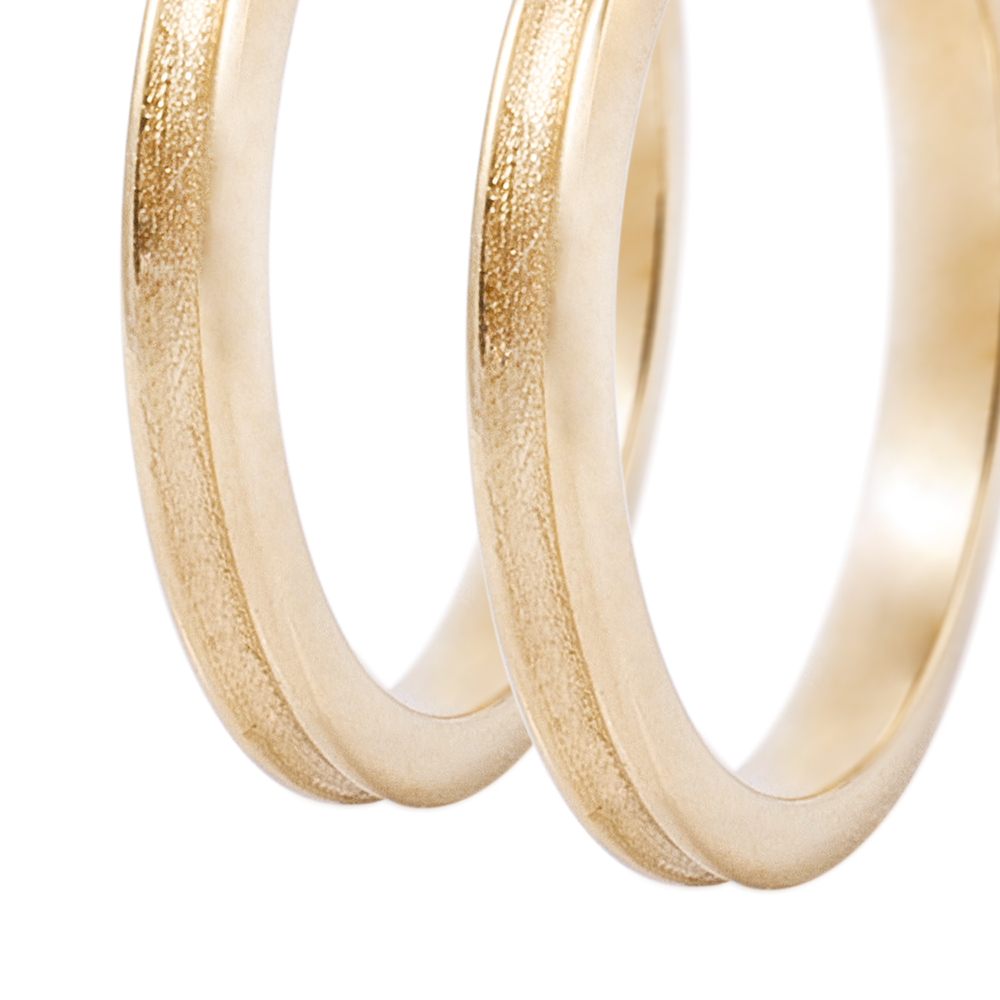 Aros de Oro 18kt Argolla Biseladas 2