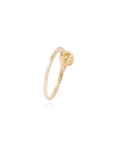 Anillo de Oro 18kt Circón Circulo Solitario