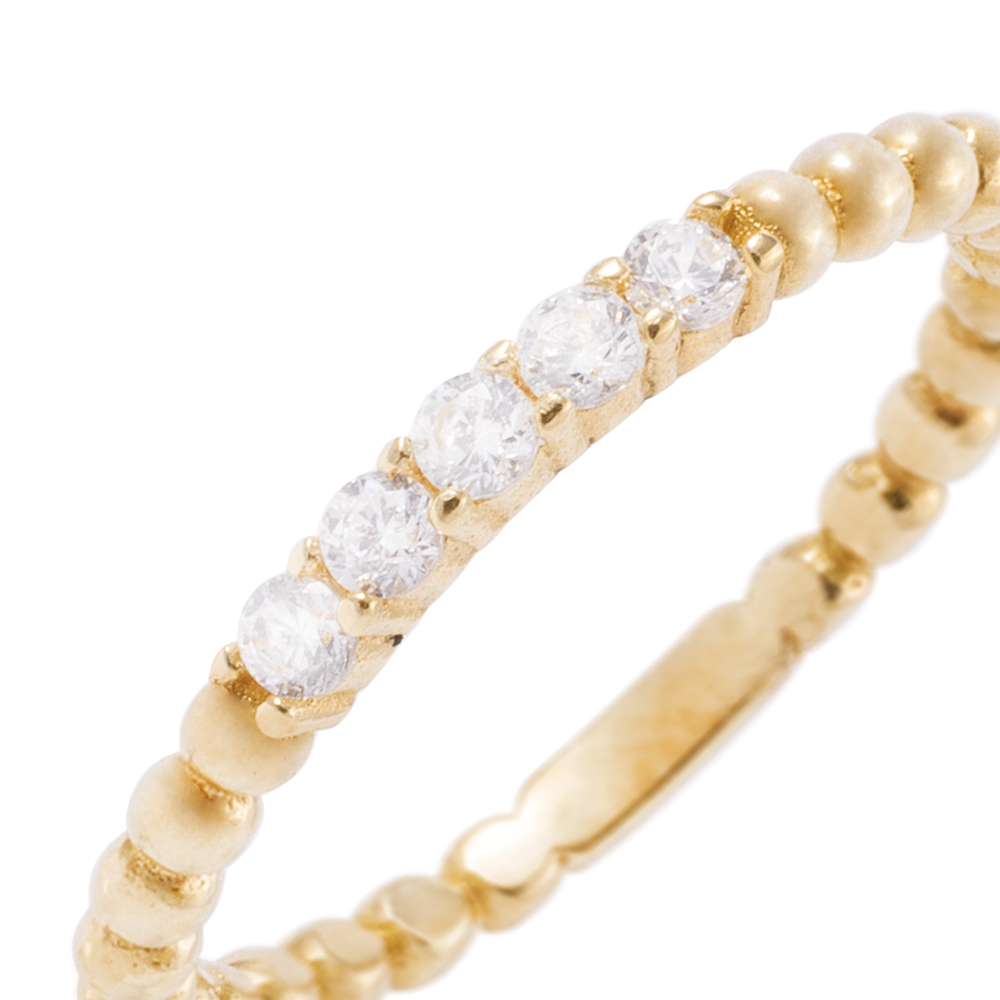 Anillo Compromiso de Oro 18Kt Circón Bolitas 2