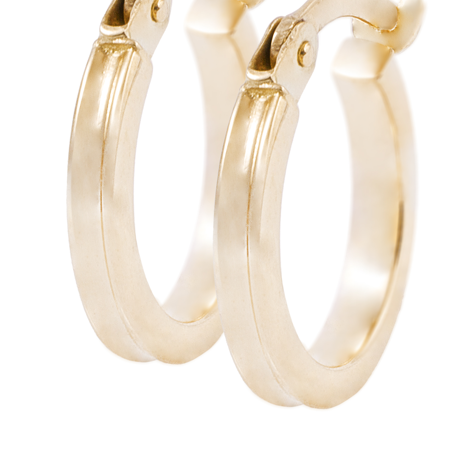Aros de Oro 18kt Argollas Tipo Biselada de 5mm 2