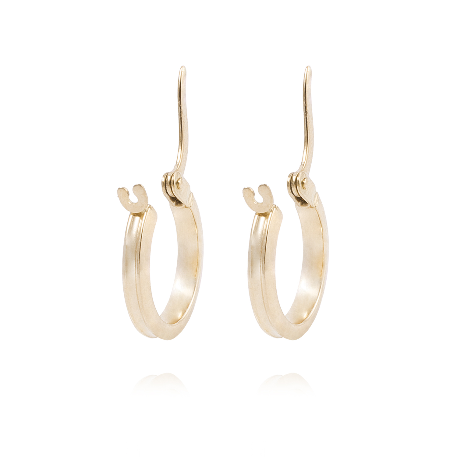 Aros de Oro 18kt Argollas Tipo Biselada de 5mm 3