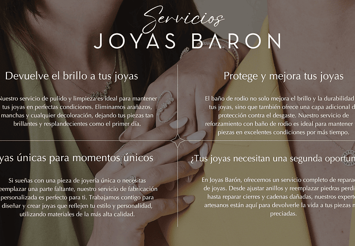 Cuidado, mantenimiento y servicios para tus joyas ✨