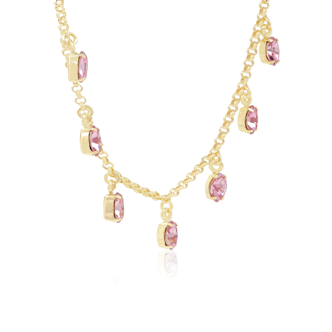 Collar de Plata Esterlina 925 Rosa de Francia Revestida en Oro 18kt 3