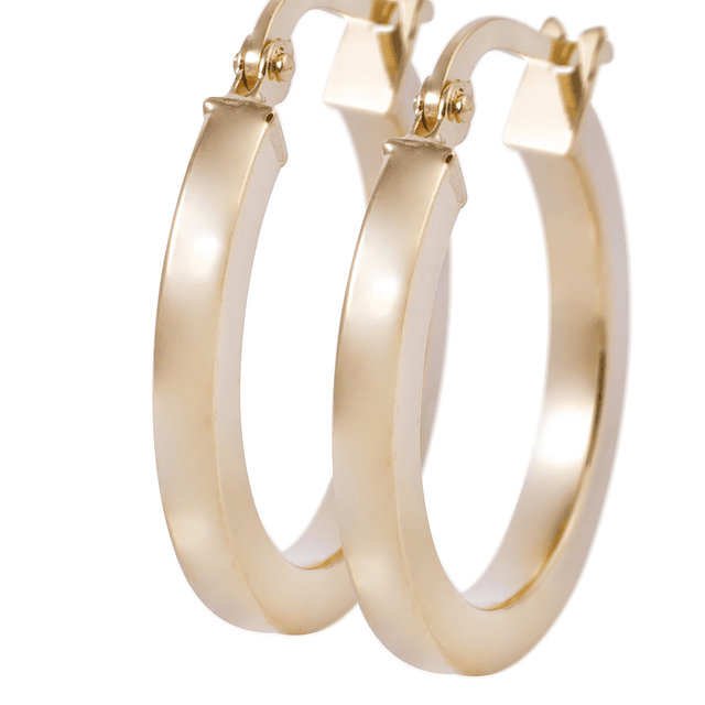 Aros de Oro 18kt Argolla 20 MM