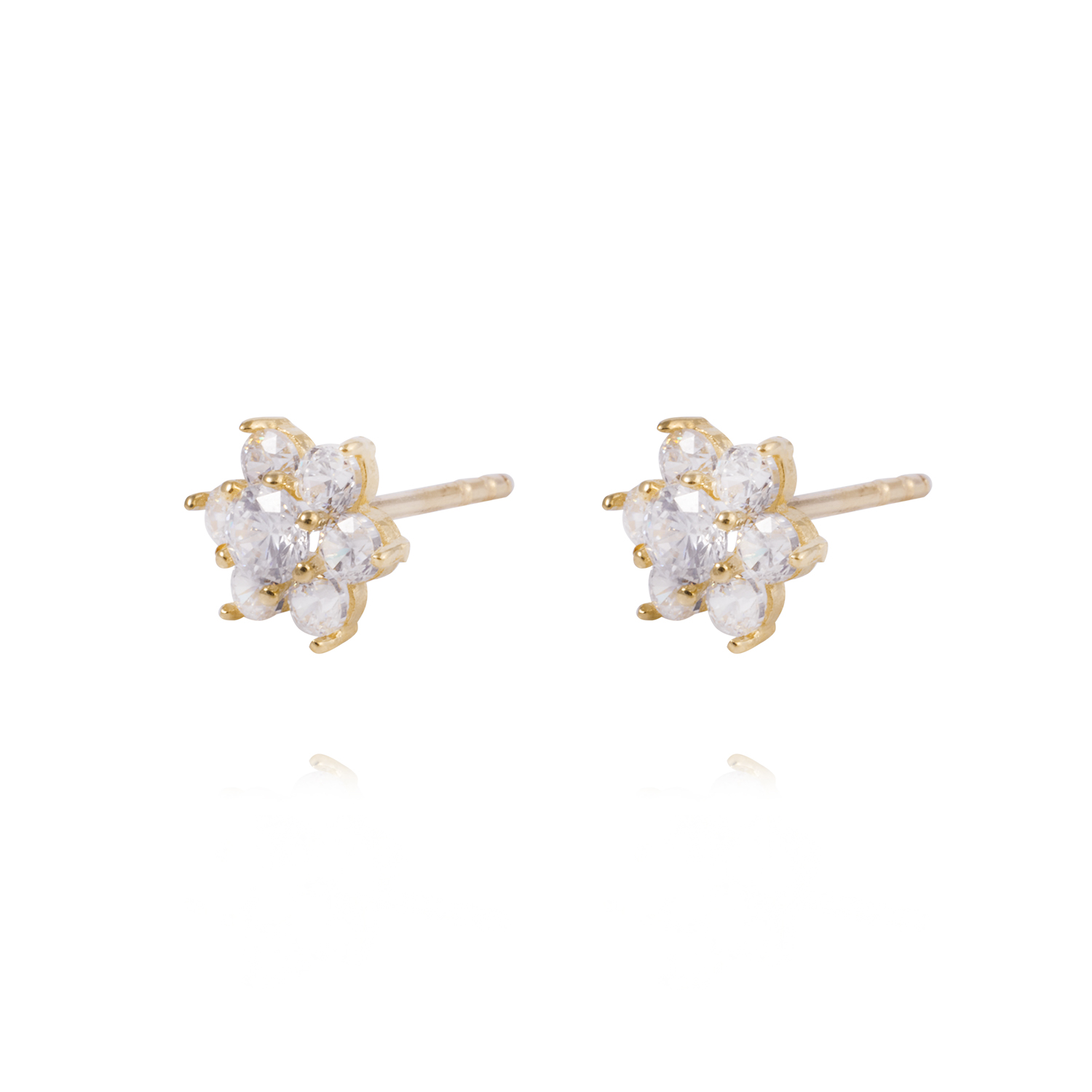Aros de Oro 18kt Roseta Circonita Cubica 2