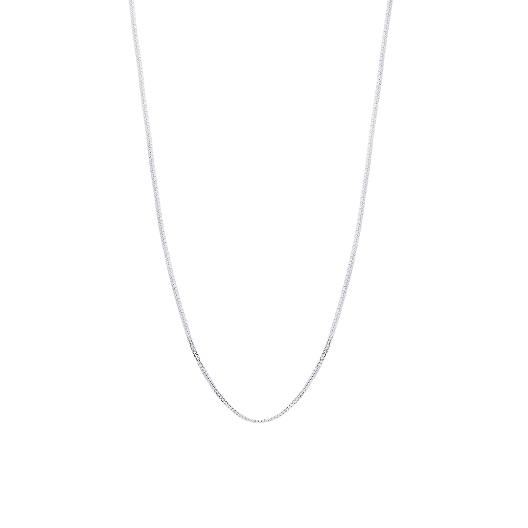 Cadena de Oro Blanco 18kt Eslabon Caja 50CM 3