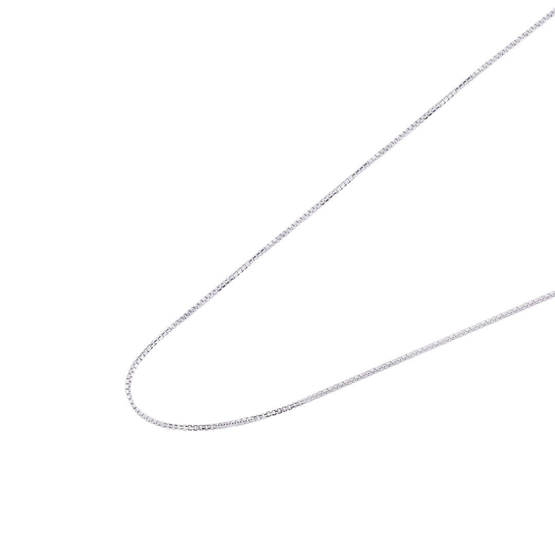 Cadena de Oro Blanco 18kt Eslabon Caja 50CM 1