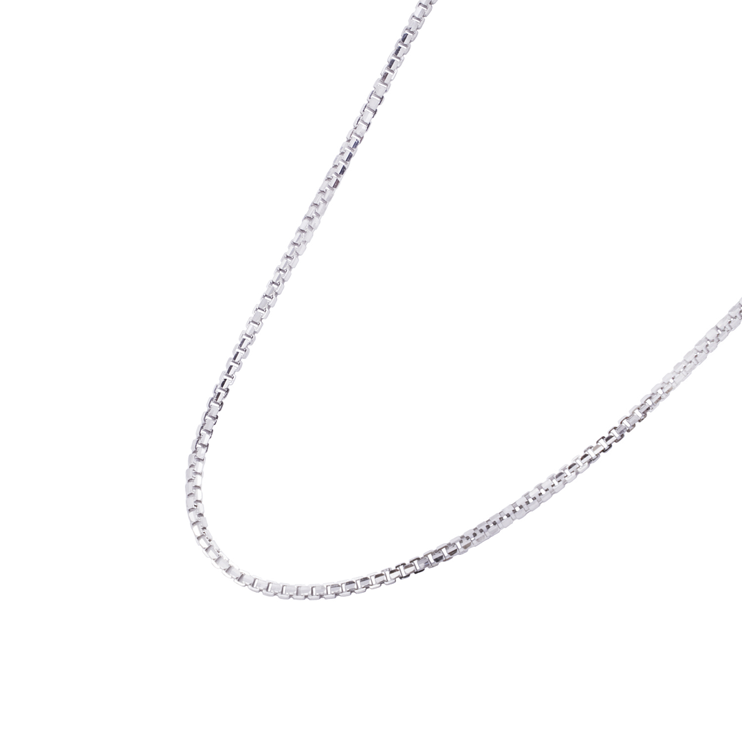 Cadena de Oro Blanco 18kt Eslabon Caja 50CM 2