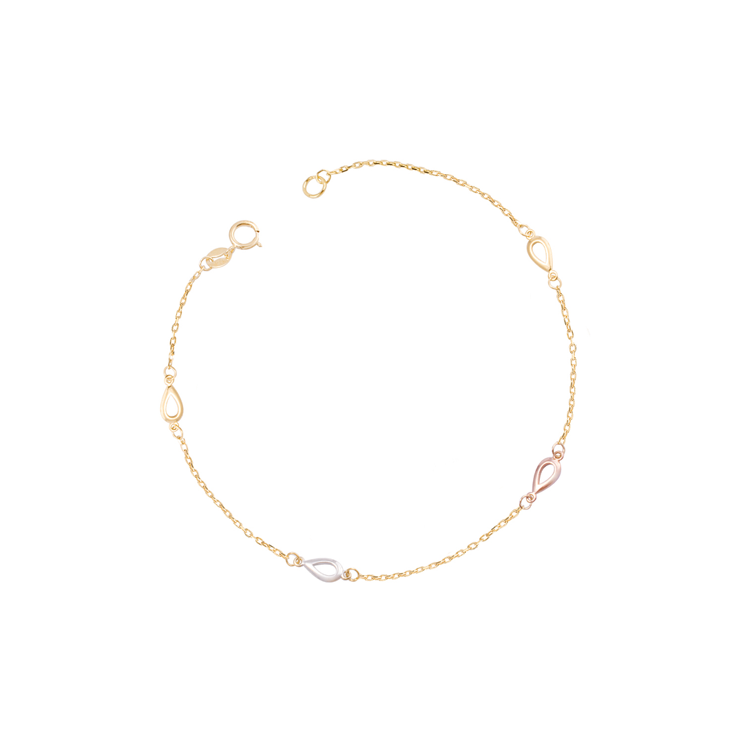 Pulsera de Oro 18kt Gotas Tricolor 1