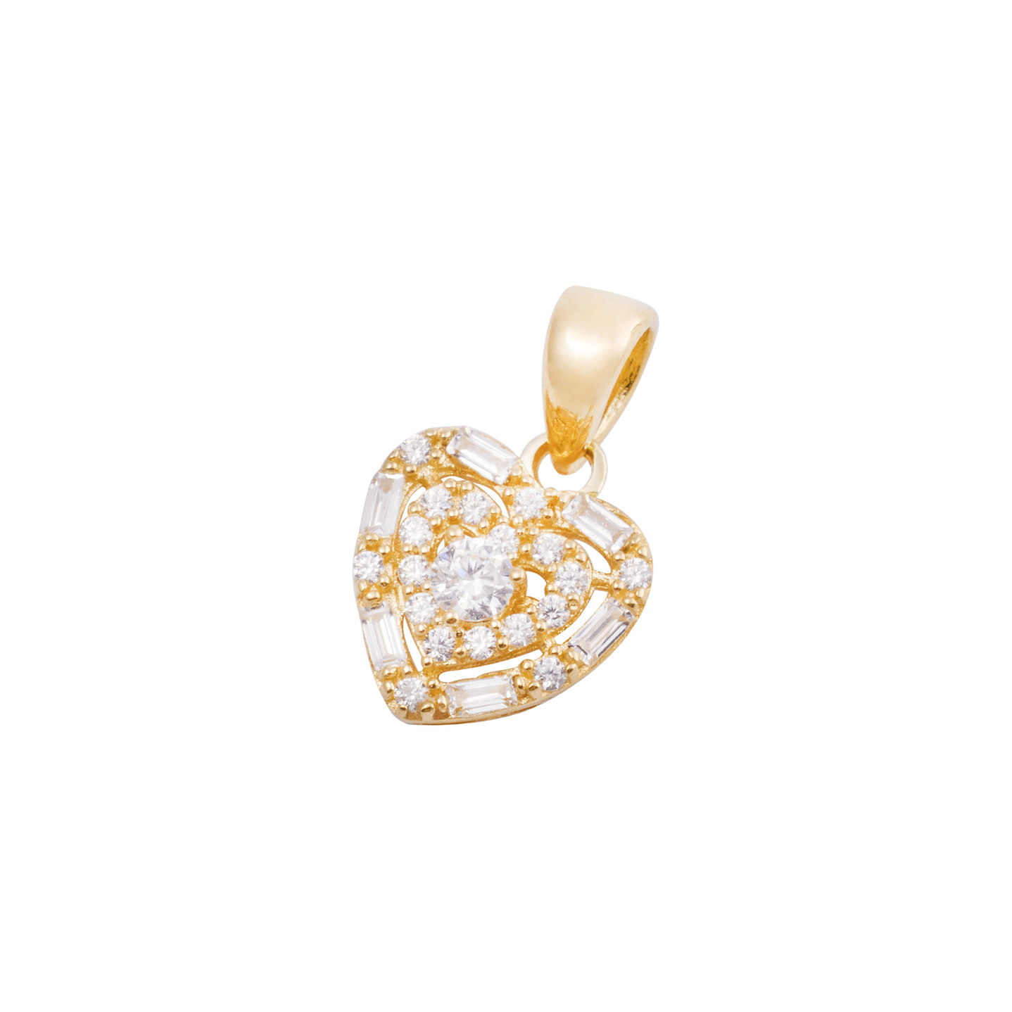 Colgante de Oro 18kt Corazón Circón 1