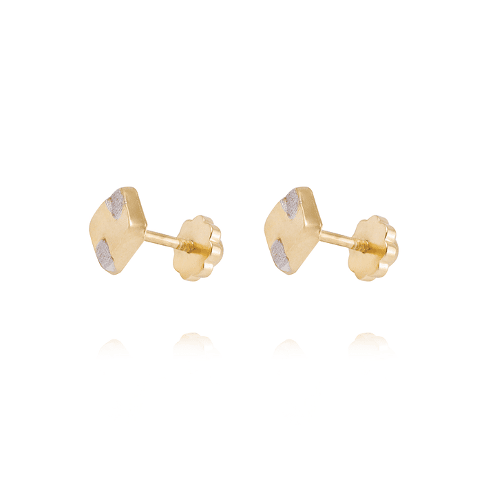 Aros de Oro 18kt Cuadrado bicolor 1