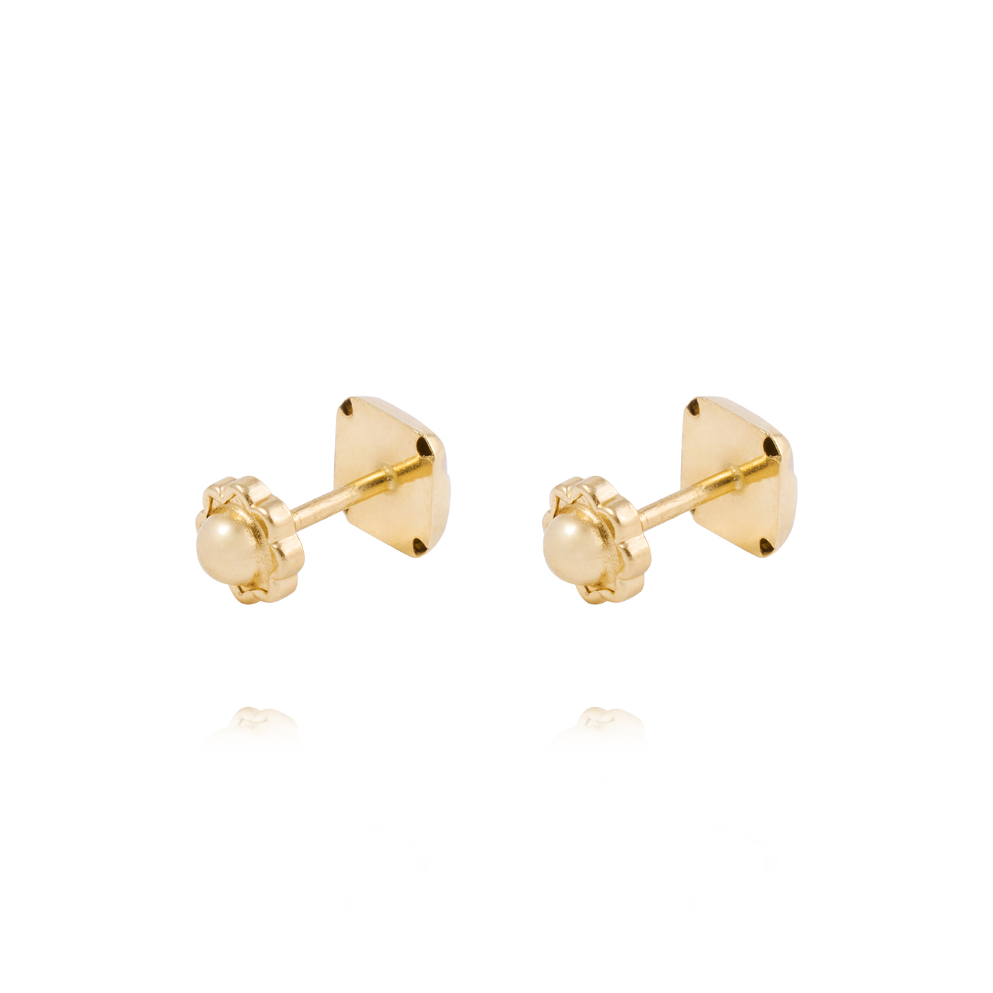 Aros de Oro 18kt Cuadrado bicolor 3