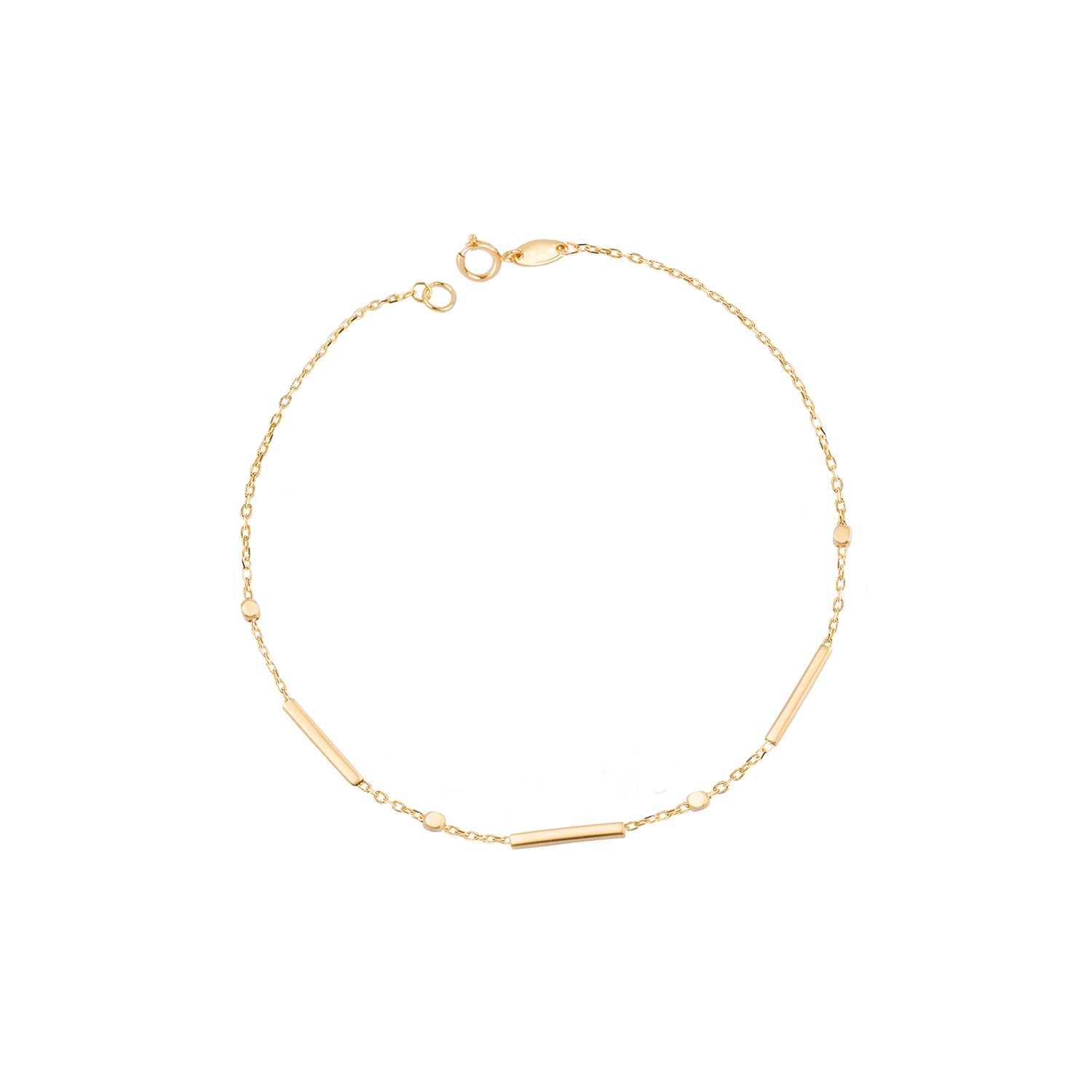 Pulsera de Oro 18kt Barras y Bolitas 1