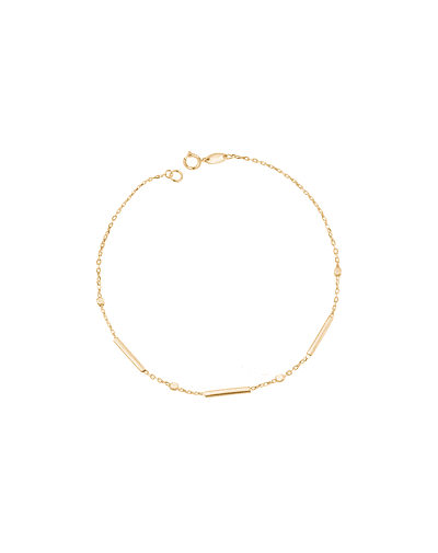 Pulsera de Oro 18kt Barras y Bolitas