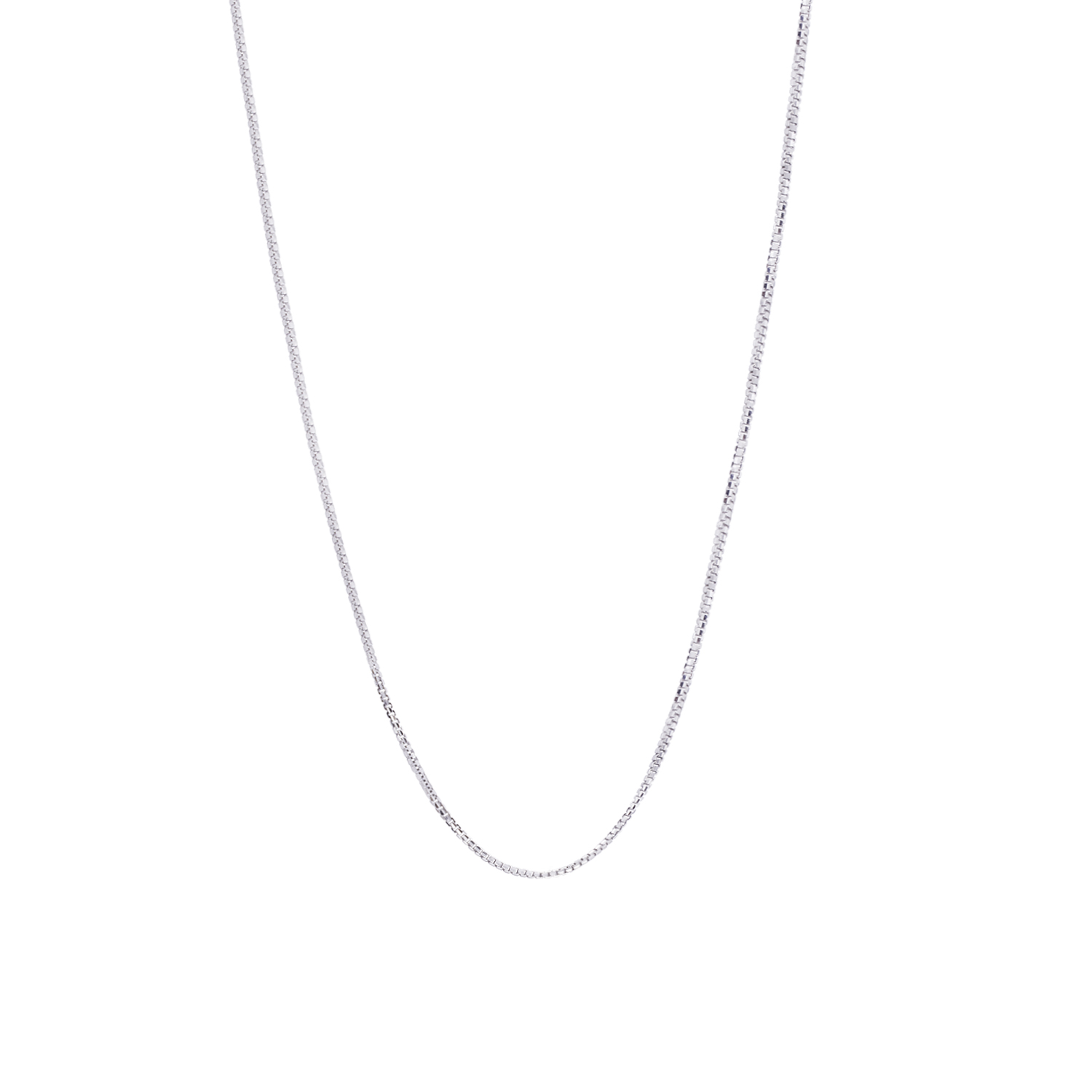 Cadena de Oro Blanco 18kt Eslabon Caja 40CM 3