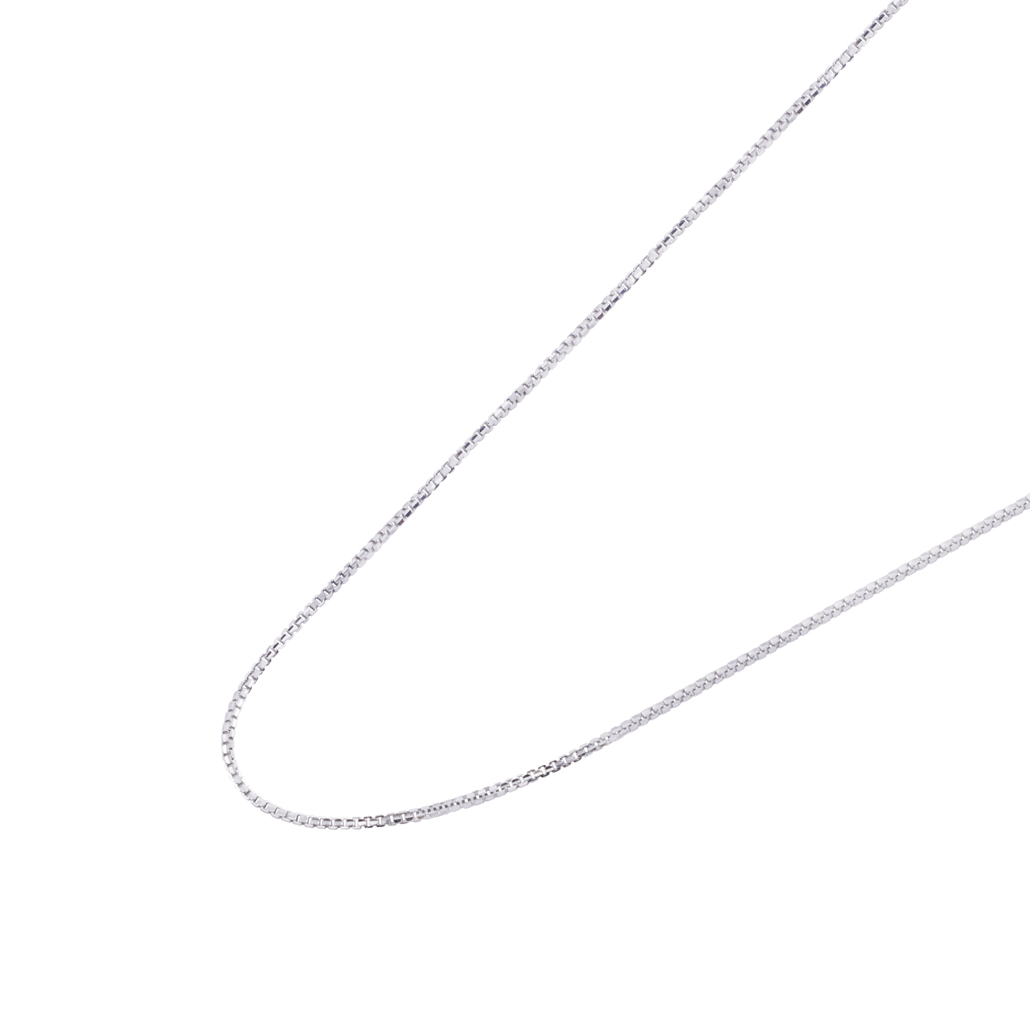 Cadena de Oro Blanco 18kt Eslabon Caja 40CM 1