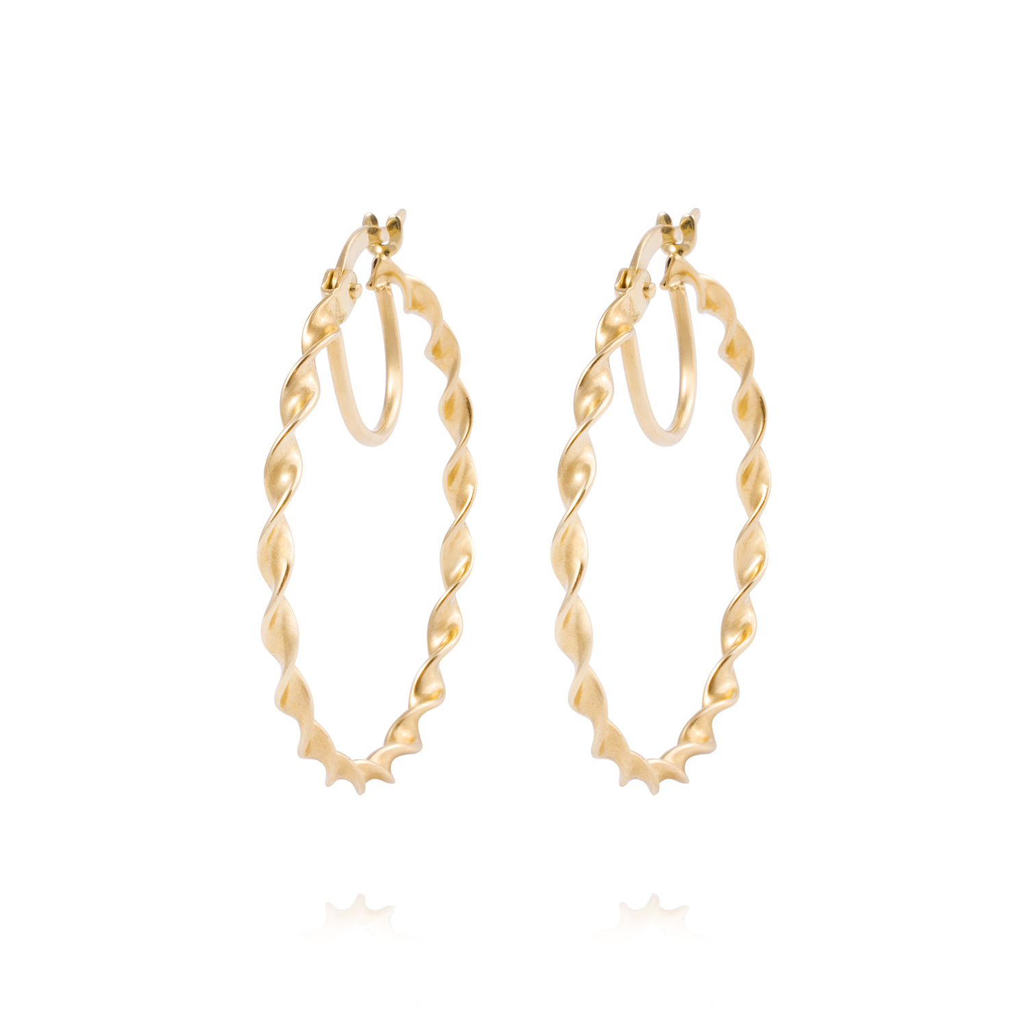 Aros de Oro 18kt Argollitas Torcidas 1