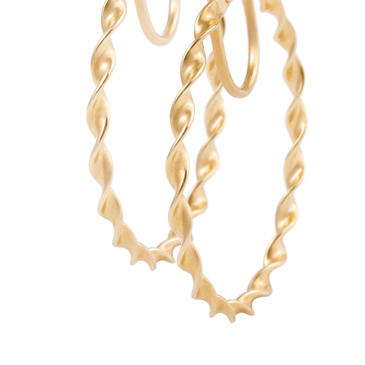 Aros de Oro 18kt Argollitas Torcidas 2